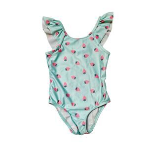 Cat & Jack Strawberry Ruffle Swim Suit Size 4T